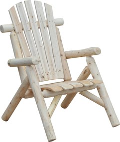 Outsunny Cadeira Adirondack resistente às intempéries em madeira para exterior, cadeira de jardim com encosto alto e apoios de braço, cadeira para varanda, poltrona de jardim para jardim, terraço, varanda 83 x 68 x 101 cm Natural | Aosom Portugal