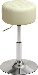 HOMCOM Banco de Bar em Pele PU com Altura Regulável, Assento Acolchoado Espesso, Giratório 360°, para Ilha, Branco | Aosom Portugal