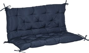 Outsunny Almofada-colchão assento e encosto para banco de jardim balancim sofá 2 lugares grande conforto 100 x 98 x 8 cm azul escuro | Aosom Portugal