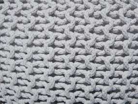 Pufe redondo em tricot cinzento claro 40 x 25 cm CONRAD Beliani