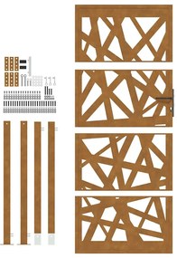 Portão de jardim 105x205 cm design de luz de aço resistente