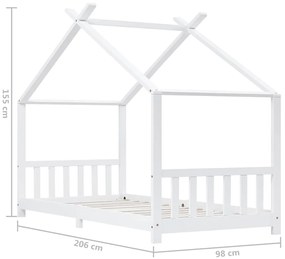 Estrutura de cama para crianças 90x200 cm pinho maciço branco