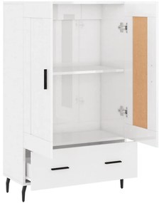 Aparador alto 69,5x31x115 cm derivados madeira branco brilhante