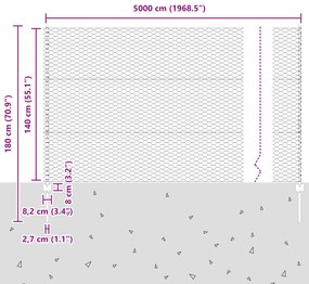 Postes de Cerca vidaXL 22 pcs U-Channel 140 cm Aço Galvanizado