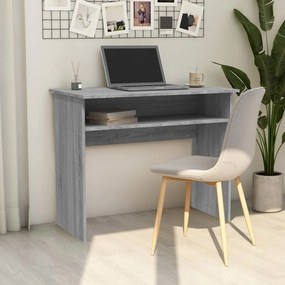 815463 vidaXL Secretária 90x50x74 cm derivados de madeira cinzento sonoma