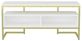 Suporte de TV Merrion – Branco e Dourado – 110 cm x 35 cm x 49,9 cm