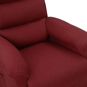 Poltrona de massagens elétrica reclinável tecido vermelho tinto