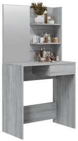 Toucador com espelho 74,5x40x141 cm cor sonoma cinzento