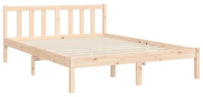 Estrutura de cama com cabeceira 140x190 cm madeira maciça