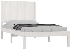 Estrutura de cama 90x200 cm pinho maciço branco