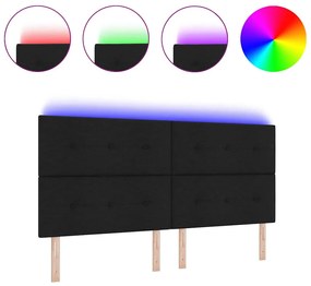 Cabeceira LED Preto 100 cm em Tecido