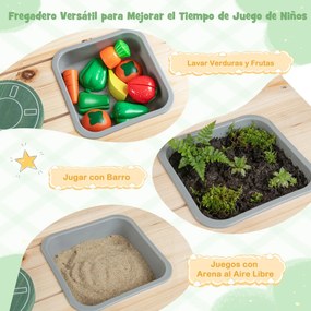 Cozinha brincar de madeira 75 x 30 x 88,5 cm com fogões, puxadores giratórios, quadro de giz, vasos, estantes e espaço de arrumação 3+ Anos Natural