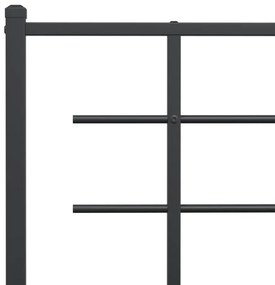 Estrutura de cama com cabeceira e pés 140x190 cm metal preto