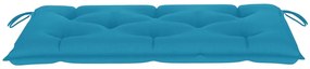 Banco de jardim c/ almofadão azul-claro 112 cm teca maciça