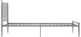 Estrutura de cama 100x200 cm metal cinzento