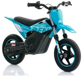Mini moto elétrica para crianças Minicross electrica RFN Warrior SX-E250 Supermotard 250W 12/12" Até 25Km/hora cm limitador Azul Celeste