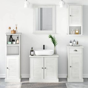 vidaXL Conjunto de Móveis para Banheiro com gaveta 5 pcs Branco antigo