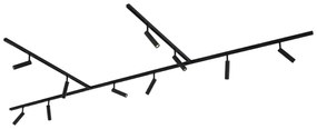 Sistema de iluminação de trilho moderno com 10 focos pretos monofásicos - Slimline Uzzy