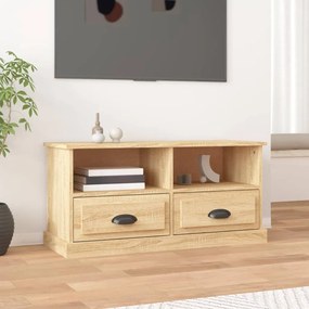 vidaXL Móvel de TV 93x35,5x45 cm derivados de madeira carvalho sonoma