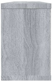 Prateleiras parede 4 pcs madeira processada 60x15x23 cm cinza