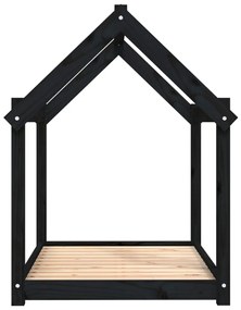 Cama para cães 101x70x90 cm madeira de pinho preto