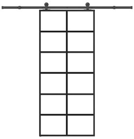 Porta deslizante c/ conj. ferragens 90x205cm vidro ESG/alumínio