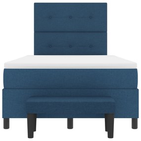 Cama Box com Colchão &amp; Banco Azul 120x190 cm Tecido
