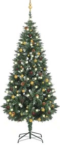 vidaXL Árvore Natal artificial pré-iluminada c/ bolas 180 cm