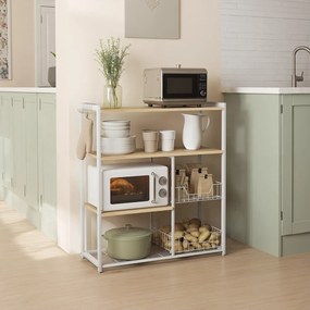 Estante de cozinha de 35 x 80 x 93,5 cm branca