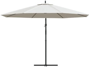 Guarda-sol de jardim cantilever 3,5 m branco areia
