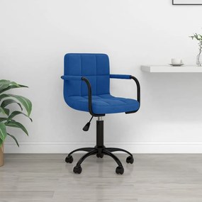 vidaXL Cadeira de escritório giratória veludo azul