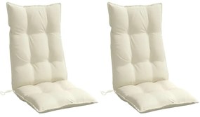 Almofadões p/ cadeira encosto alto 2pcs tecido oxford cor creme