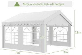 Tenda para Festas 400x400x280cm para Exterior Campismo Casamentos com