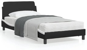 vidaXL Estrutura cama c/ cabeceira 100x200 cm couro artificial
