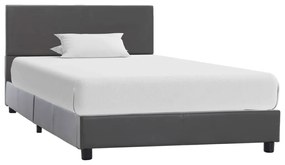 Estrutura de cama 90x200 cm couro artificial cinzento