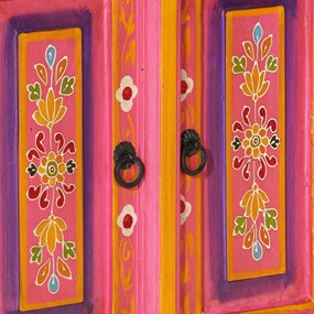 Móvel de TV 110x30x40 cm madeira de mangueira maciça rosa