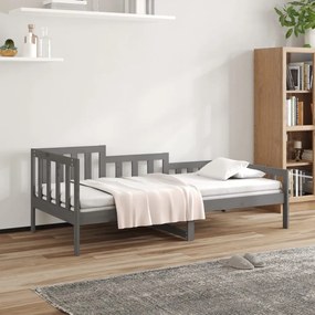 820728 vidaXL Sofá-cama 90 x 200 cm madeira de pinho maciça cinzento