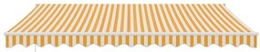 Toldo retrátil 4,5x3 m tecido e alumínio amarelo e branco