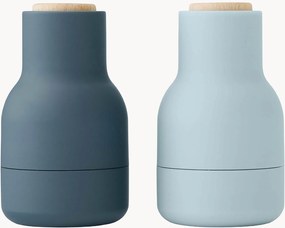 Moinhos de sal e pimenta pequenos com tampa em madeira de faia Bottle Grinder, conjunto de 2