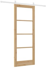 Porta Deslizante com Conjunto de Ferragens 'ORKDAL'Madeira Maciça &amp; Vi