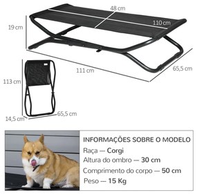 PawHut Cama Elevada para Cães Dobrável Cama para Animais de Estimação