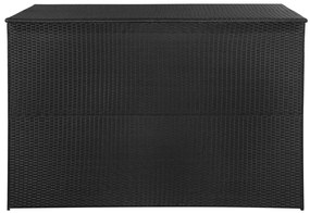 Caixa de arrumação para jardim 150x100x100 cm vime PE preto
