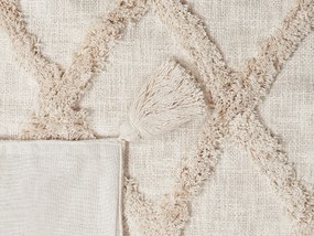 Manta decorativa em algodão creme 130 x 180 cm GUNA Beliani