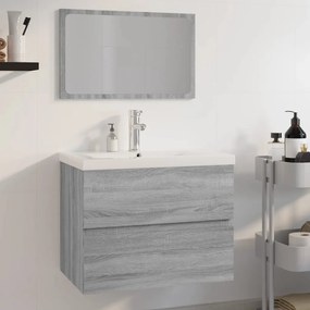 vidaXL Conjunto móveis casa de banho derivados de madeira sonoma cinza