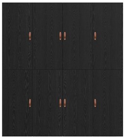 Cama de Armazenamento em Carvalho Preto 200x200 cm