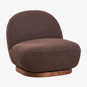 Pack De 2 Poltronas Giratórias Em Tecido De Ovelha Tatiana Tecido Pele De Borrego Castanho Chocolate - Sklum
