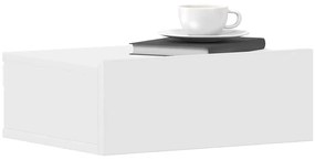 Mesa de cabeceira suspensa 40x30x15 cm derivados madeira branco