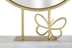 ESPELHO DE MESA BORBOLETA 30X9X39,5 CM DOURADO E MÁRMORE