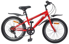 vidaXL Bicicleta Infantil 20 Polegadas 6-Speed para 6-11 Anos Vermelho