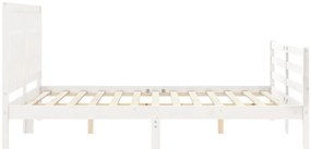 Estrutura de cama com cabeceira 160x200 cm madeira maciça